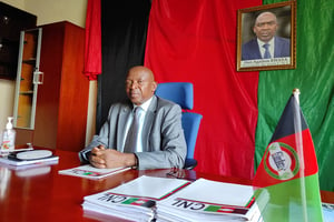 L’opposant Agathon Rwasa, le leader du Congrès national pour la liberté (CNL), en avril 2022, à Bujumbura. © Olivier Marbot pour JA
