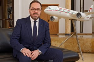 Abdelhamid Addou est le PDG de la Royal Air Maroc depuis 2016. Abdelhamid Addou PDG de Royal Air Maroc
© Guillaume Molle pour JA