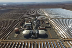 La centrale solaire de Ouarzazate, également appelée centrale de Noor, située dans la région du Drâa-Tafilalet, au Maroc. © Getty Images