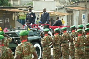 Le président Patrice Talon, lors du défilé militaire célébrant l’anniversaire de l’indépendance du Bénin, le 1er août 2016. © Creative Commons / Présidence Bénin