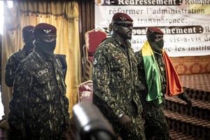 Mamadi Doumbouya, le 14 septembre 2021, à Conakry. © JOHN WESSELS/AFP
