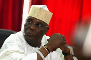 Le candidat de l’opposition Atiku Abubakar le 19 février 2019 lors d’une réunion à Abuja © AFP