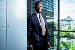 Alain Nkoutchou – président du conseil d’administration d’Ecobank – Issy-les-Moulineaux – 12 mai 2022. © Damien Grenon pour JA