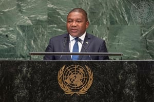 Filipe Nyusi, le président du Mozambique, lors du débat général de la soixante-treizième session de l’Assemblée générale de l’ONU, en 2018. © United Nations Photo