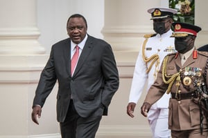 Le président kényan Uhuru Kenyatta, le 9 mars 2022. © Yasuyoshi CHIBA / AFP
