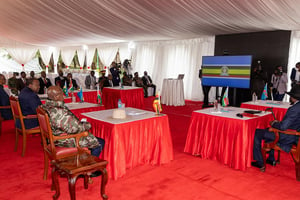 Lors de la réunion à huis clos de Nairobi, le 20 juin. © Twitter Presidency Rwanda.