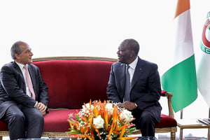  © Frédéric Oudéa reçu par le président Alassane Ouattara, le 23 juin 2022.