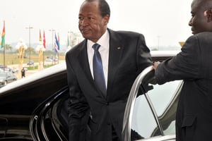 Blaise Compaoré à Yamoussoukro, en Côte d’Ivoire, le 28 mars 2014. © ISSOUF SANOGO/AFP