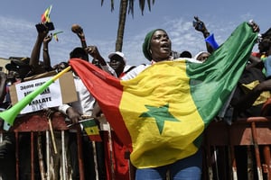 Lors de la manifestation de l’opposition sénégalaise, le 8 juin, à Dakar. © SEYLLOU/AFP.