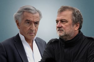 Bernard-Henri Lévy et Denis Robert. © MONTAGE JA : Aristidis Vafeiadakis/ZUMA Press/REA ; Laurent COUSIN/HAYTHAM-REA