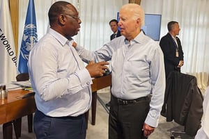 Rencontre entre les présidents Macky Sall et Joe Biden lors du sommet du G7 du 26 au 28 juin 2022 à Elmau, Allemagne. © Présidence de la République du Sénégal.
