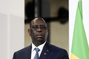 Le président sénégalais Macky Sall, en mai 2021 à Paris. © Stephane Lemouton/POOL/REA
