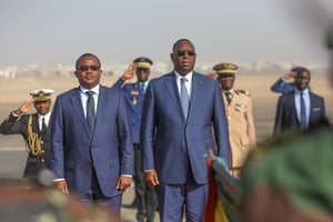 Le président bissau-guinéen Umaro Sissoco Embaló lors de la visite de son homologue sénégalais Macky Sall, le 16 novembre 2021. © DR