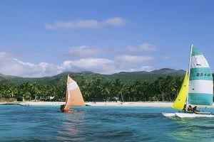 La plage de Galawa, à Mitsamiouli, sur la Grande Comore. © GRARD GUITTOT/Photononstop via AFP.