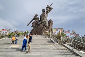 Le Monument de la renaissance africaine, le 21 juillet 2022, à Dakar. © Sylvain Cherkaoui/Anadolu Agency via AFP