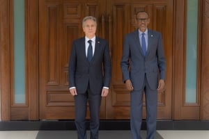 Antony Blinken et Paul Kagame, le 11 août 2022, à Kigali. © Twitter / Antony Blinken