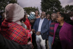 William Ruto, après avoir voté lors de la présidentielle du 9 août 2022. © AP/SIPA