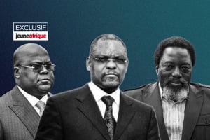 Félix Tshisekedi, François Beya, Joseph Kabila (de g. à d.). © Montage JA