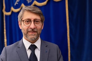 Haïm Korsia juste après avoir été réélu grand rabbin de France, à Paris, le 6 juin 2021. © Thomas Samson/AFP