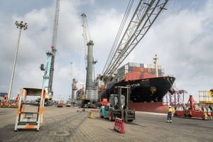Port autonome de Cotonou, PAC, quatrieme port maritime de commerce d’Afrique de l’Ouest. © Jacques Torregano pour JA