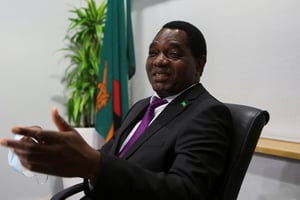 Le président zambien Hakainde Hichilema, au Cap, le 9 mai 2022. © SHELLEY CHRISTIANS/REUTERS