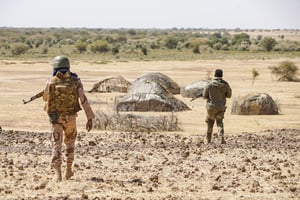 Soldats maliens en opération dans le Gourma, en 2021. © FREDERIC PETRY/Hans Lucas via AFP