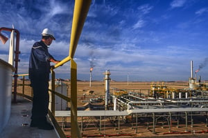 Le gisement d’Hassi Messaoud, situé dans le bassin de Berkine, est exploité par la Sonatrach. C’est le plus grand gisement de pétrole en Algérie et de tout le continent africain. © J-F ROLLINGER/Only France via AFP
