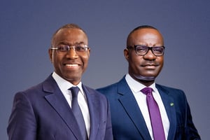 Amadou Hott (à g.) et George Agyekum Donkor (à dr.) © MONTAGE JA : Sylvain Cherkaoui pour JA ; BIDC.