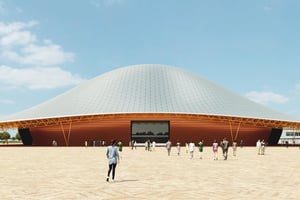 Une vue du futur Parc des expositions à Abidjan. © TESS