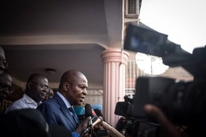Le président centrafricain Faustin-Archange Touadéra, à Bangui, le 18 janvier 2021. © FLORENT VERGNES/AFP