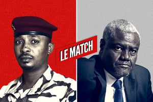 Mahamat Idriss Déby Itno (à g.) et Moussa Faki Mahamat. © Vincent Fournier / JA – Montage JA