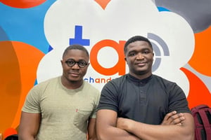 Les fondateurs de la start-up Touch and Pay, Afolabi Olamide et Oluwole Micheal. © DR.