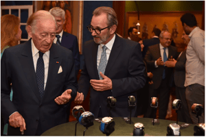 Othman Benjelloun (à g.), PDG de Bank of Africa, et Raymond Loretan, président de la Othman Benjelloun (à g.), PDG de Bank of Africa, et Raymond Loretan, président de la Fondation du Grand Prix de l’horlogerie de Genève. © DR