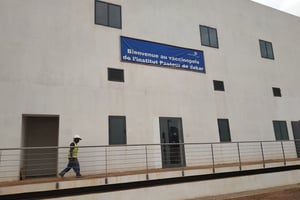 Site du futur vaccinopôle de l’Institut Pasteur de Dakar (IPD) à Diamniadio, dans la banlieue de Dakar. © Victoire N’Sondé pour JA.