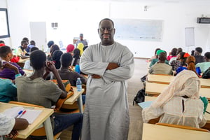 Aliou Sall, frère du président Macky Sall, directeur de l’ EMIA, Université africaine de sciences et technologies, à Dakar, le 4 novembre 2022. © Guillaume Bassinet pour JA