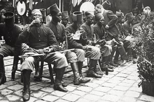 Des tirailleurs sénégalais lors de la Premier guerre mondiale. © MP/Portfolio/Leemage via AFP