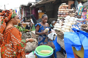 Le marché Cocovico à Angré, Abidjan, le 16 mars 2022. © ISSOUF SANOGO/AFP