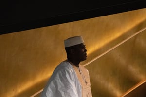 Le colonel Abdoulaye Maïga, Premier ministre par intérim, lors de la 77e Assemblée générale des Nations unies à New York, le 24 septembre 2022. © Bryan R. Smith / AFP.