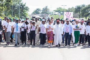 Sylvia Bongo Ondimba lors de la marche contre les violences faites aux femmes mercredi 17 avril 2019. © Facebook/Sylvia Bongo Ondimba