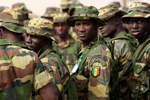 Des militaires sénégalais en formation. © SEYLLOU/AFP