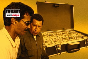 Hadj Ahmed Barikallah a mobilisé beaucoup d’argent, jusqu’à 7 millions de dollars en cash, don de Hugo Chavez, qu’il a lui-même remis, en 2006, à Mohamed Abdelaziz. © DR / Montage JA