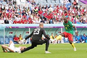 Le gardien serbe Vanja Milinkovic-Savic pendant le match contre le Cameroun au Qatar, le 28 novembre 2022. © Sebastian El-Saqqa/firo sportphoto/DPPI  via AFP