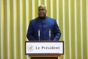 Le chef de l’État congolais, Félix Tshisekedi, le 3 décembre 2022. RDC 03.12.2022|. Kinshasa 
Le Chef de l’Etat,Félix Tshisekedi, a pris part le 3 décembre 2022, aux cérémonies couplées de clôture et d’ouverture de la 7è et 8è promotion de l’École Nationale d’Administration (ENA),qui se sont tenues dans l’auditorium de l’hôtel Fleuve Congo à Gombe
© Présidence RDC