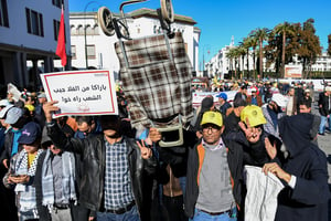 Manifestation contre la vie chère, à Rabat, le 4 décembre 2022. © AFP