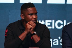 Samuel Eto’o à Istanbul, Turquie, le 24 octobre 2021. © Esra Bilgin/Anadolu Agency via AFP