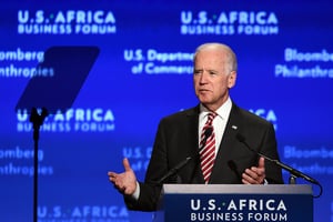 Joe Biden, alors vice-président américain, au sommet États-Unis-Afrique à Washington, le 5 août 2014. © JEWEL SAMAD/AFP