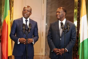 Les présidents Patrice Talon et Alassane Ouattara. © WWW.GOUV.CI