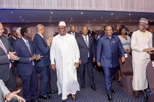 Les présidents Macky Sall, Alassane Ouattara et Umaro Sissoco Embaló à Abidjan, le 5 décembre 2022. © Facebook Presidence CI