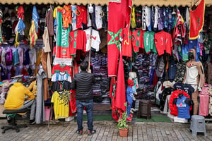 À Rabat, le 13 décembre 2022, veille de la demi-finale de la Coupe du monde de football opposant le Maroc à la France. © Fadel Senna/AFP