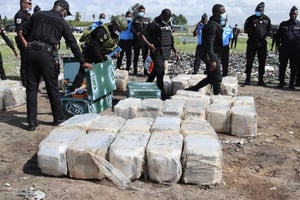 Saisie de cocaïne en Côte d’Ivoire, en avril 2022. © DGPN